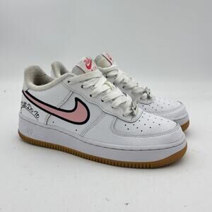 Nike Air Force 1 LV8 Just Do It White Pink Shoes Sneakers Women's 8 Youth 6.5